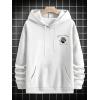 imageFloerns Mens Long Sleeve Lightweight Drawstring Letter Print Graphic Hoodies Sweatshirt TopsWhite Black Floral