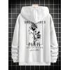 imageFloerns Mens Long Sleeve Lightweight Drawstring Letter Print Graphic Hoodies Sweatshirt TopsWhite Black Floral