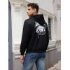 imageFloerns Mens Long Sleeve Lightweight Drawstring Letter Print Graphic Hoodies Sweatshirt TopsWhite Ink Black