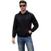 imageFloerns Mens Long Sleeve Lightweight Drawstring Letter Print Graphic Hoodies Sweatshirt TopsWhite Ink Black