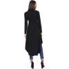 imageFloerns Womens Double Button Long Sleeve Round Neck Asymmetrical Blouse TopsBlack