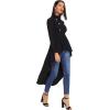 imageFloerns Womens Double Button Long Sleeve Round Neck Asymmetrical Blouse TopsBlack