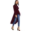 imageFloerns Womens Double Button Long Sleeve Round Neck Asymmetrical Blouse TopsBurgundy