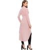 imageFloerns Womens Double Button Long Sleeve Round Neck Asymmetrical Blouse TopsPink