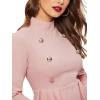 imageFloerns Womens Double Button Long Sleeve Round Neck Asymmetrical Blouse TopsPink