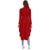 imageFloerns Womens Double Button Long Sleeve Round Neck Asymmetrical Blouse TopsRed