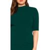 imageFloerns Womens Plus Size Mock Neck Short Sleeve Bodycon Pencil Midi DressGreen Pure