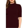 imageFloerns Womens Plus Size Mock Neck Short Sleeve Bodycon Pencil Midi DressWine Red