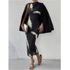 imageFloerns Womens Solid Sleeveless Mock Neck Knee Length Ruched Bodycon DressBlack Ink