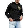 imageFloerns Mens Long Sleeve Lightweight Drawstring Letter Print Graphic Hoodies Sweatshirt TopsBlack Dull Slogan