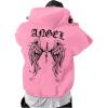 imageFloerns Mens Long Sleeve Lightweight Drawstring Letter Print Graphic Hoodies Sweatshirt TopsPink