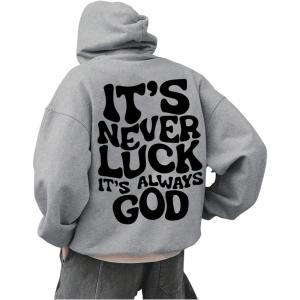 imageFloerns Mens Long Sleeve Lightweight Drawstring Letter Print Graphic Hoodies Sweatshirt TopsLight Grey Black