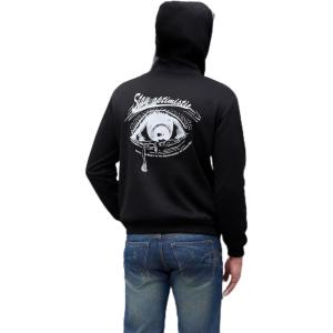 imageFloerns Mens Long Sleeve Lightweight Drawstring Letter Print Graphic Hoodies Sweatshirt TopsWhite Ink Black