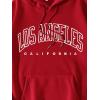 imageFloerns Mens Letter Graphic Print Lightweight Hoodies Long Sleeve Drawstring Pullover Sweatshirts With PocketsRed