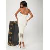 imageFloerns Womens Asymmetrical Fringe Hem Sleeveless Bodycon Party Long DressBeige