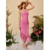 imageFloerns Womens Asymmetrical Fringe Hem Sleeveless Bodycon Party Long DressPink