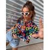 imageFloerns Womens Casual Reflective Short Sleeve Round Neck Crop Tops T ShirtsBlack Heart