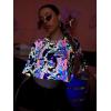 imageFloerns Womens Casual Reflective Short Sleeve Round Neck Crop Tops T ShirtsMulti