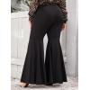 imageFloerns Womens Plus Size Flare Leg Palazzo Party Club Bell Bottom PantsBlack
