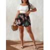 imageFloerns Womens Summer Tribal Print Elastic Waist Beach ShortsBlack Dull