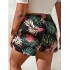 imageFloerns Womens Summer Tribal Print Elastic Waist Beach ShortsBlack Dull