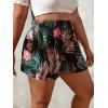 imageFloerns Womens Summer Tribal Print Elastic Waist Beach ShortsBlack Dull