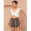 imageFloerns Womens Summer Tribal Print Elastic Waist Beach ShortsBlack Tribal