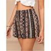 imageFloerns Womens Summer Tribal Print Elastic Waist Beach ShortsBlack Tribal