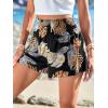 imageFloerns Womens Summer Tribal Print Elastic Waist Beach ShortsBlack Tropical