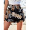 imageFloerns Womens Summer Tribal Print Elastic Waist Beach ShortsBlack Tropical