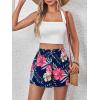 imageFloerns Womens Summer Tribal Print Elastic Waist Beach ShortsDeep Blue Tropical