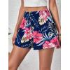 imageFloerns Womens Summer Tribal Print Elastic Waist Beach ShortsDeep Blue Tropical