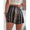 imageFloerns Womens Summer Tribal Print Elastic Waist Beach ShortsGreen Boho