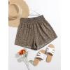 imageFloerns Womens Summer Tribal Print Elastic Waist Beach ShortsKhaki Dots