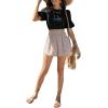 imageFloerns Womens Summer Tribal Print Elastic Waist Beach ShortsKhaki Paisley