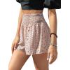 imageFloerns Womens Summer Tribal Print Elastic Waist Beach ShortsKhaki Paisley
