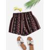 imageFloerns Womens Summer Tribal Print Elastic Waist Beach ShortsMaroon Tribal