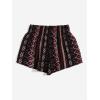 imageFloerns Womens Summer Tribal Print Elastic Waist Beach ShortsMaroon Tribal