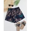 imageFloerns Womens Summer Tribal Print Elastic Waist Beach ShortsNavy Blue