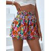 imageFloerns Womens Summer Tribal Print Elastic Waist Beach ShortsOrange Flower