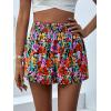 imageFloerns Womens Summer Tribal Print Elastic Waist Beach ShortsOrange Flower