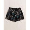 imageFloerns Womens Summer Tribal Print Elastic Waist Beach ShortsTropical Black