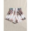 imageFloerns Womens Summer Tribal Print Elastic Waist Beach ShortsWhite Plants