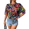 imageFloerns Womens Casual Reflective Short Sleeve Round Neck Crop Tops T ShirtsBlack Heart