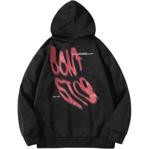 imageFloerns Mens Letter Graphic Print Lightweight Hoodies Long Sleeve Drawstring Pullover Sweatshirts With PocketsBlack and Red