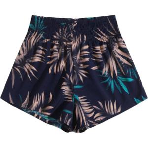 imageFloerns Womens Summer Tribal Print Elastic Waist Beach ShortsNavy Blue