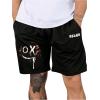 imageFloerns Mens Letter Graphic Print Drawstring Waist Workout Track ShortsBlack Ink