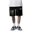 imageFloerns Mens Letter Graphic Print Drawstring Waist Workout Track ShortsBlack Ink