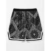 imageFloerns Mens Letter Graphic Print Drawstring Waist Workout Track ShortsBlack and White