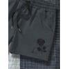 imageFloerns Mens Letter Graphic Print Drawstring Waist Workout Track ShortsDark Grey